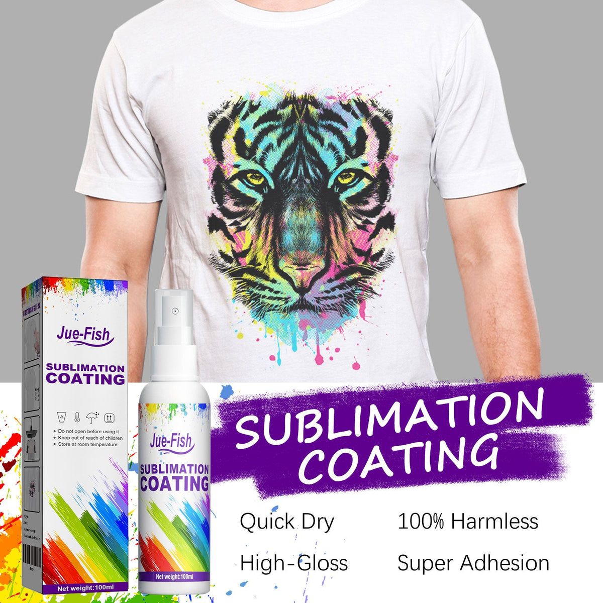 Heat-transfer sublimation coating spray for custom products