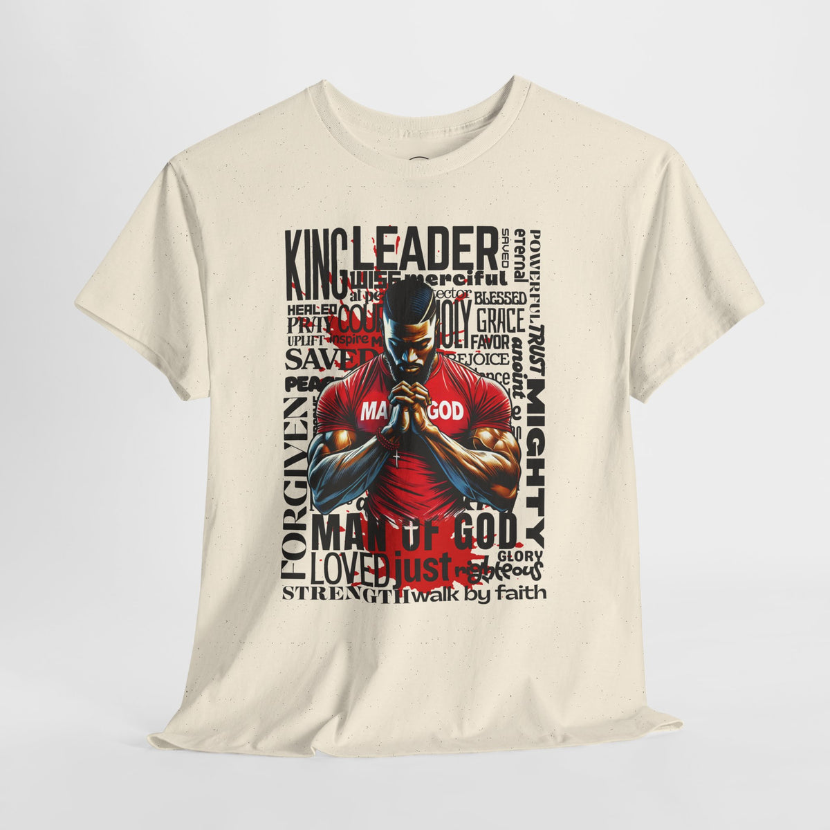 Faith-Inspired Graphic Tee — "Man of God" Prayer Design