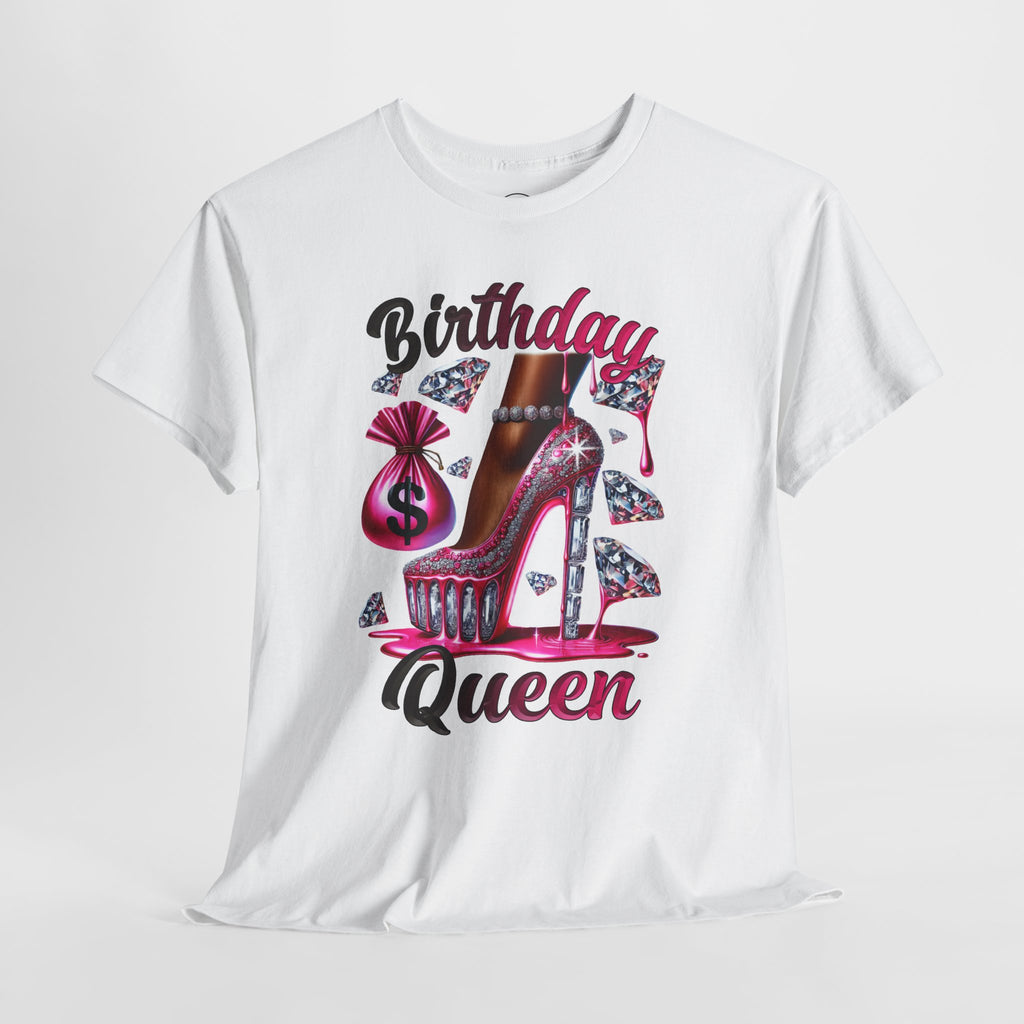Birthday Queen pink high heel graphic T-shirt — product view 4