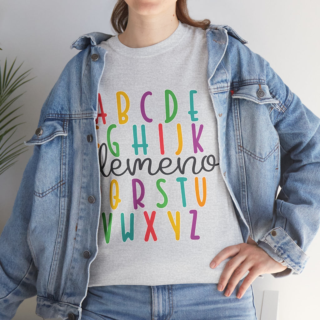 Alphabet Elemeno Kids Tee — Colorful ABCs Shirt for Teachers & Toddlers