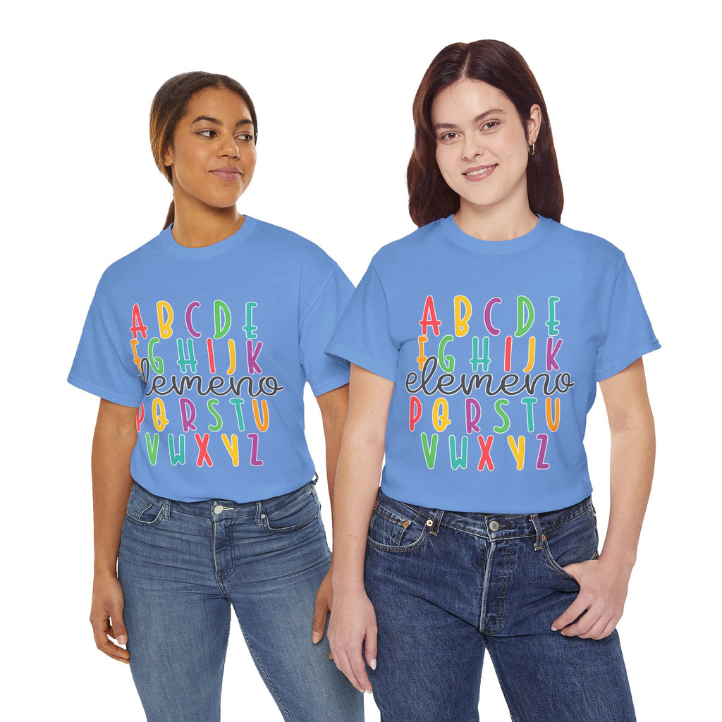 Alphabet Elemeno Kids Tee — Colorful ABCs Shirt for Teachers & Toddlers