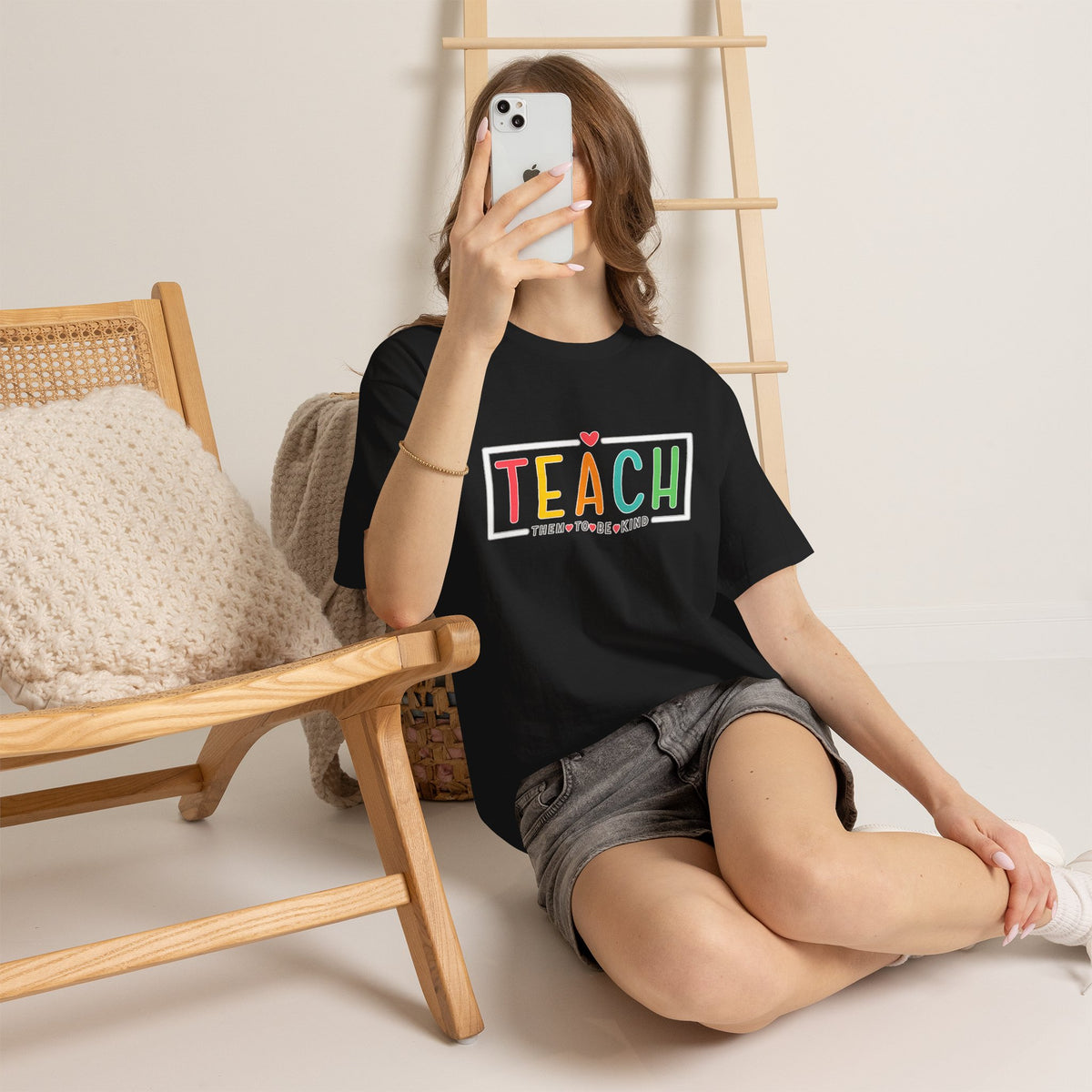 Teach Colorful Heart T-Shirt — Cute Teacher Appreciation Tee