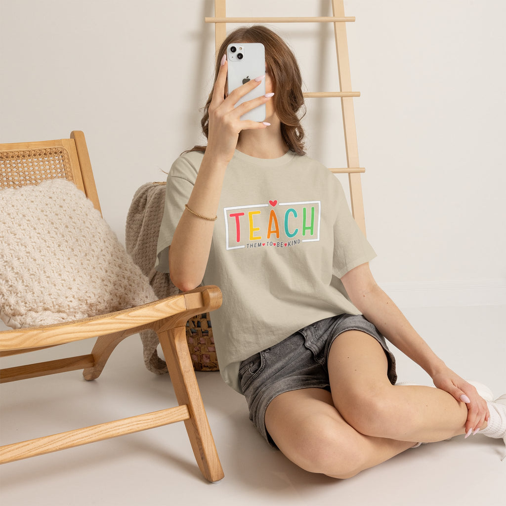 Teach Colorful Heart T-Shirt — Cute Teacher Appreciation Tee