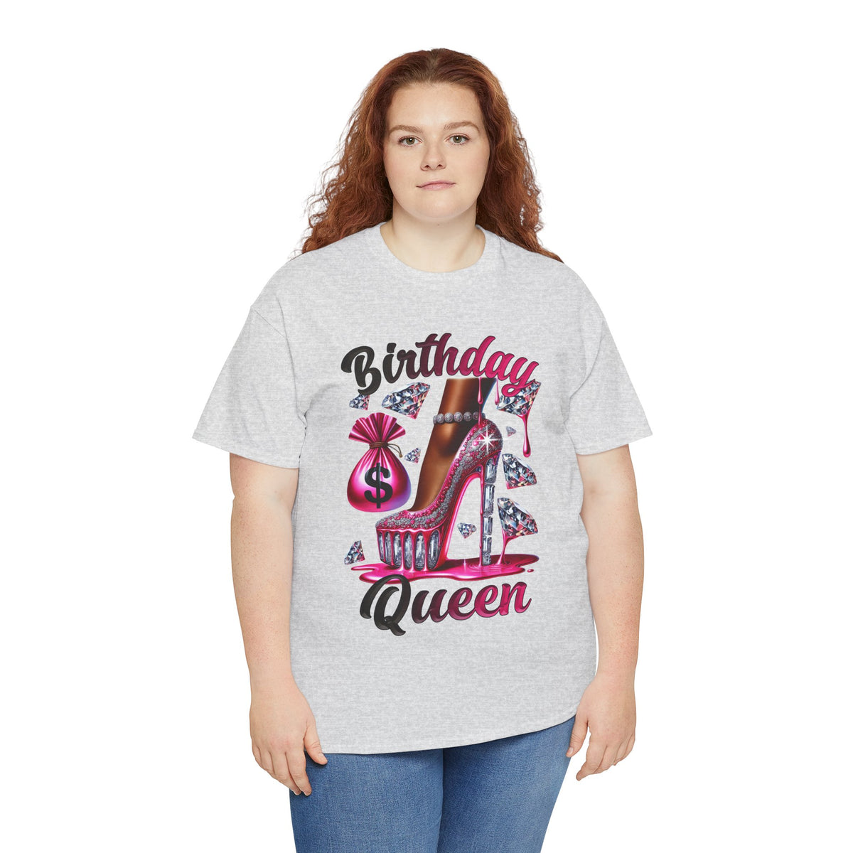 Birthday Queen T-Shirt — Pink High Heel Party Tee