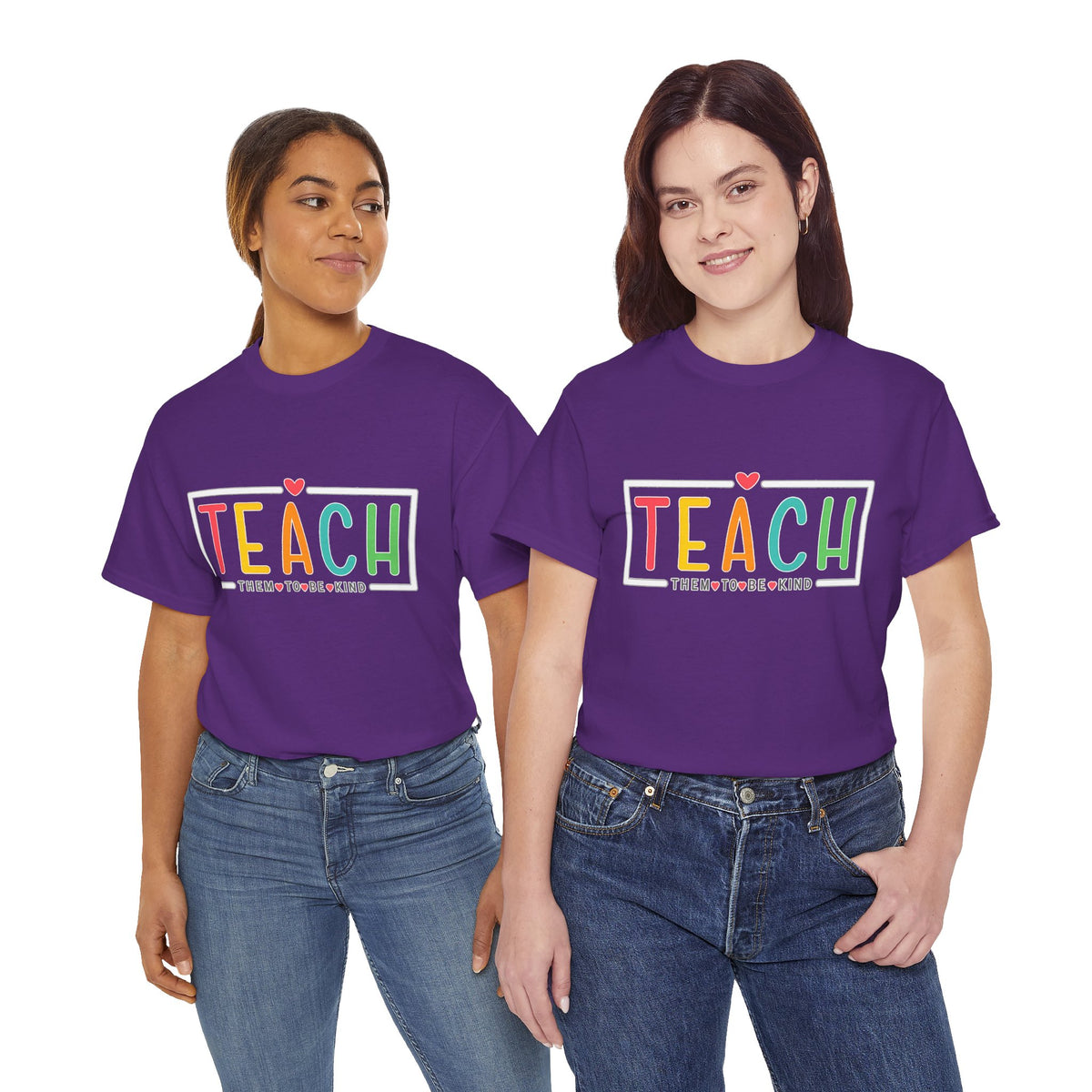 Teach Colorful Heart T-Shirt — Cute Teacher Appreciation Tee
