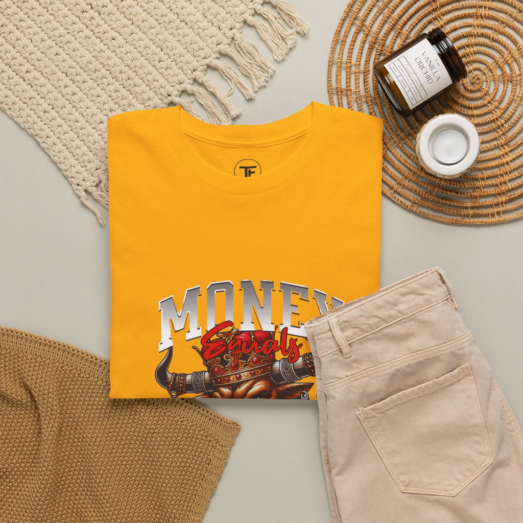 Money Over Freedom Graphic Tee — Bull with Cash Design