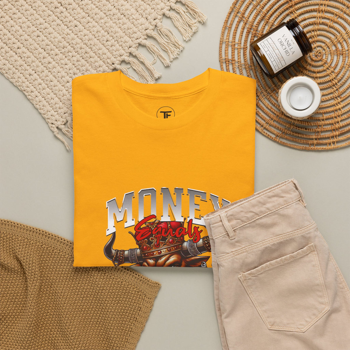 Money Over Freedom Graphic Tee — Bull with Cash Design