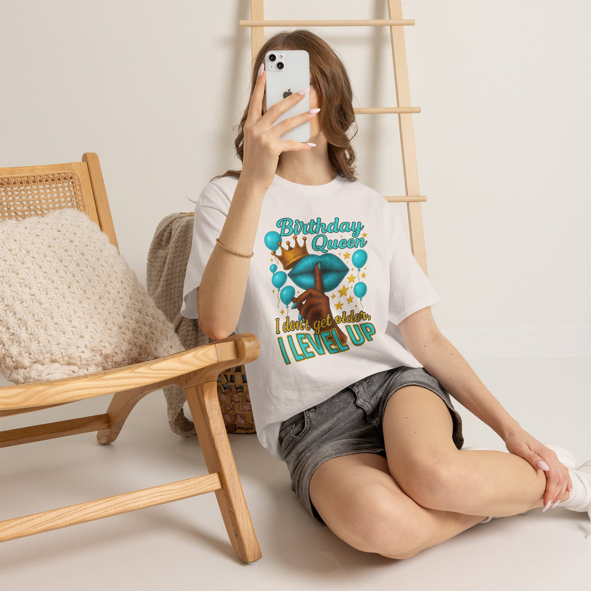 Birthday Queen Tee — “I Don’t Get Older, I Level Up” Birthday Shirt