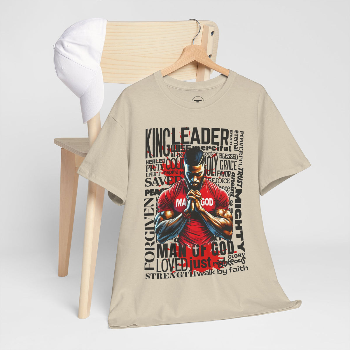 Man of God prayer-themed graphic T-shirt — additional product image