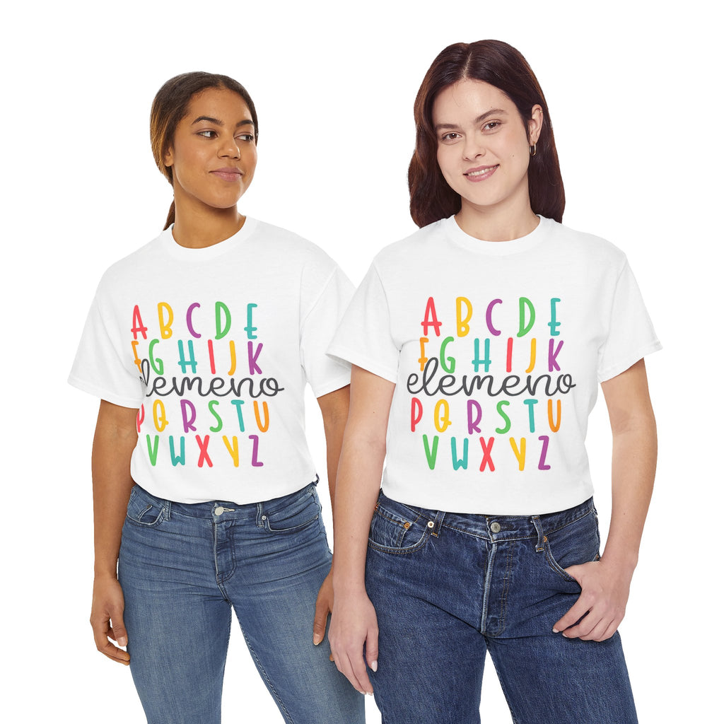 Alphabet Elemeno Kids Tee — Colorful ABCs Shirt for Teachers & Toddlers