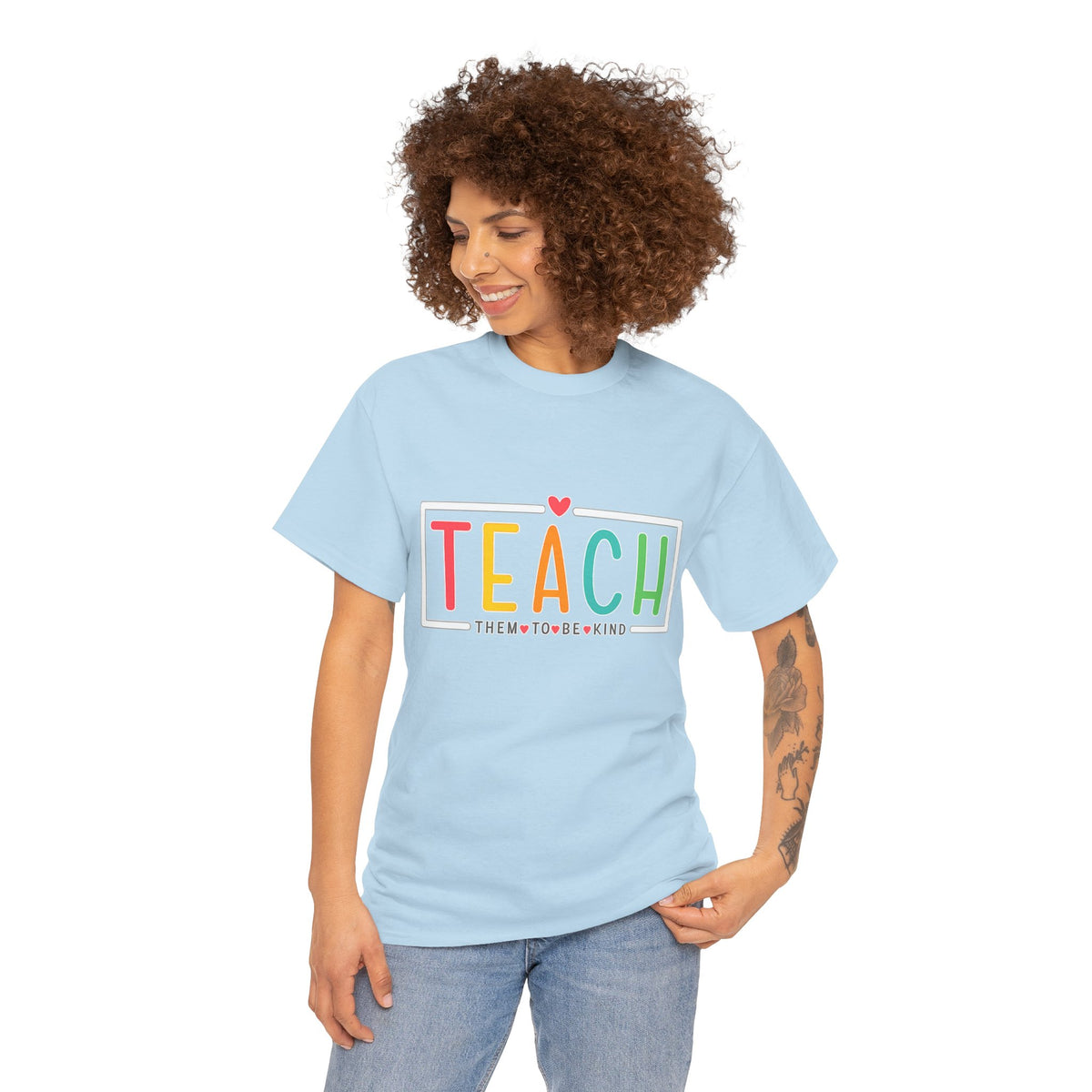 Teach Colorful Heart T-Shirt — Cute Teacher Appreciation Tee