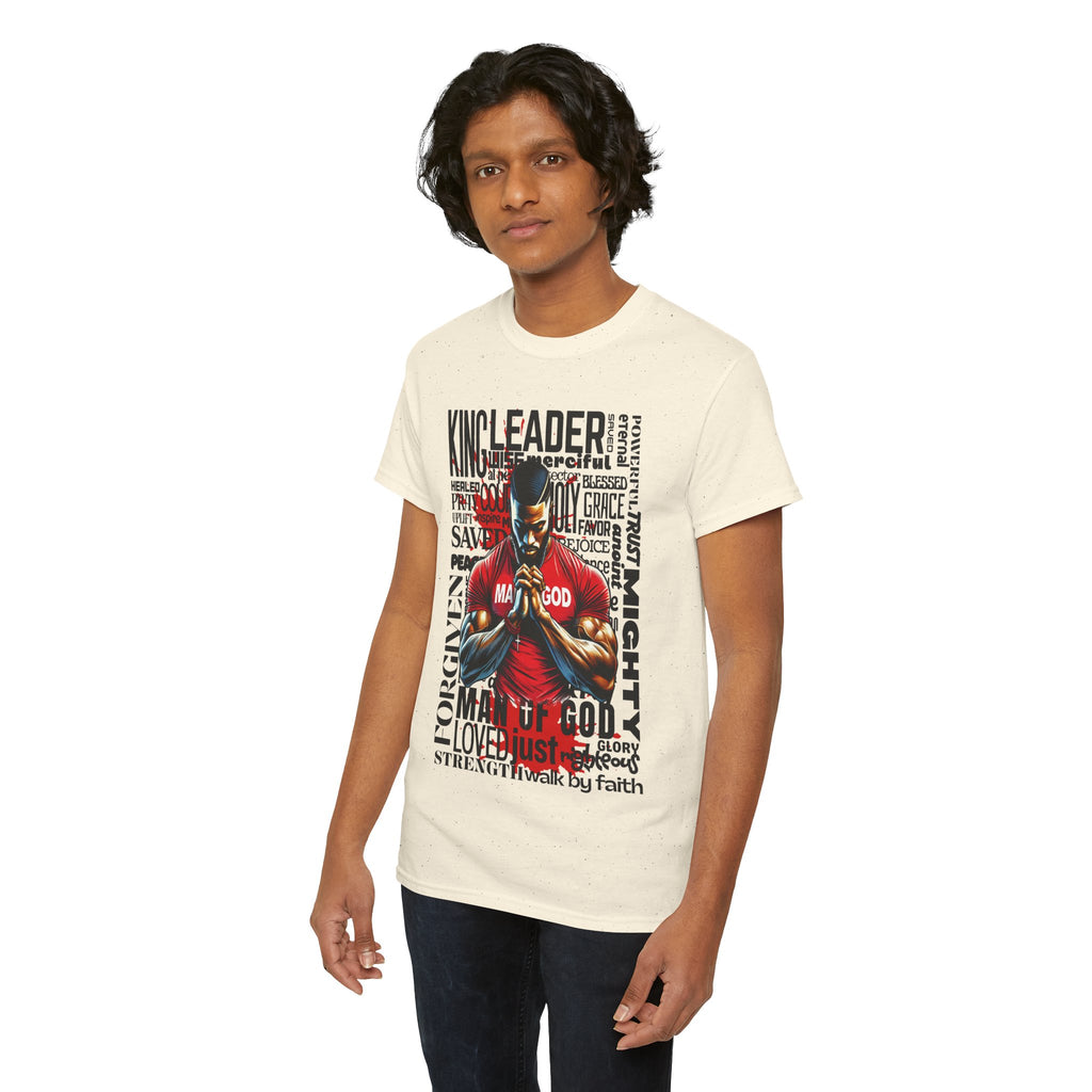 Faith-Inspired Graphic Tee — "Man of God" Prayer Design