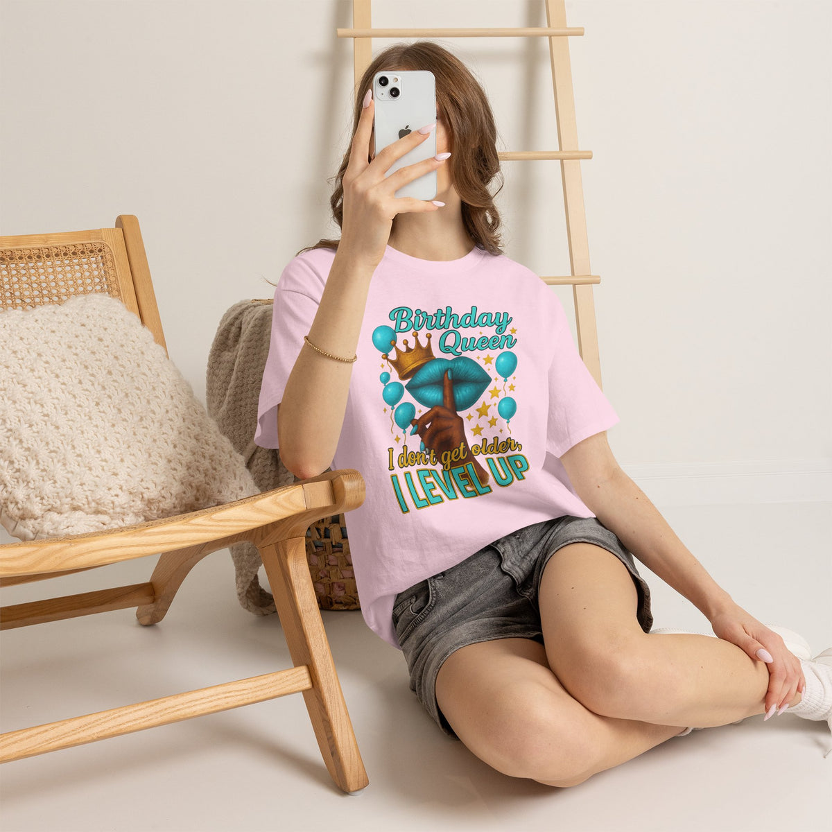 Birthday Queen Tee — “I Don’t Get Older, I Level Up” Birthday Shirt