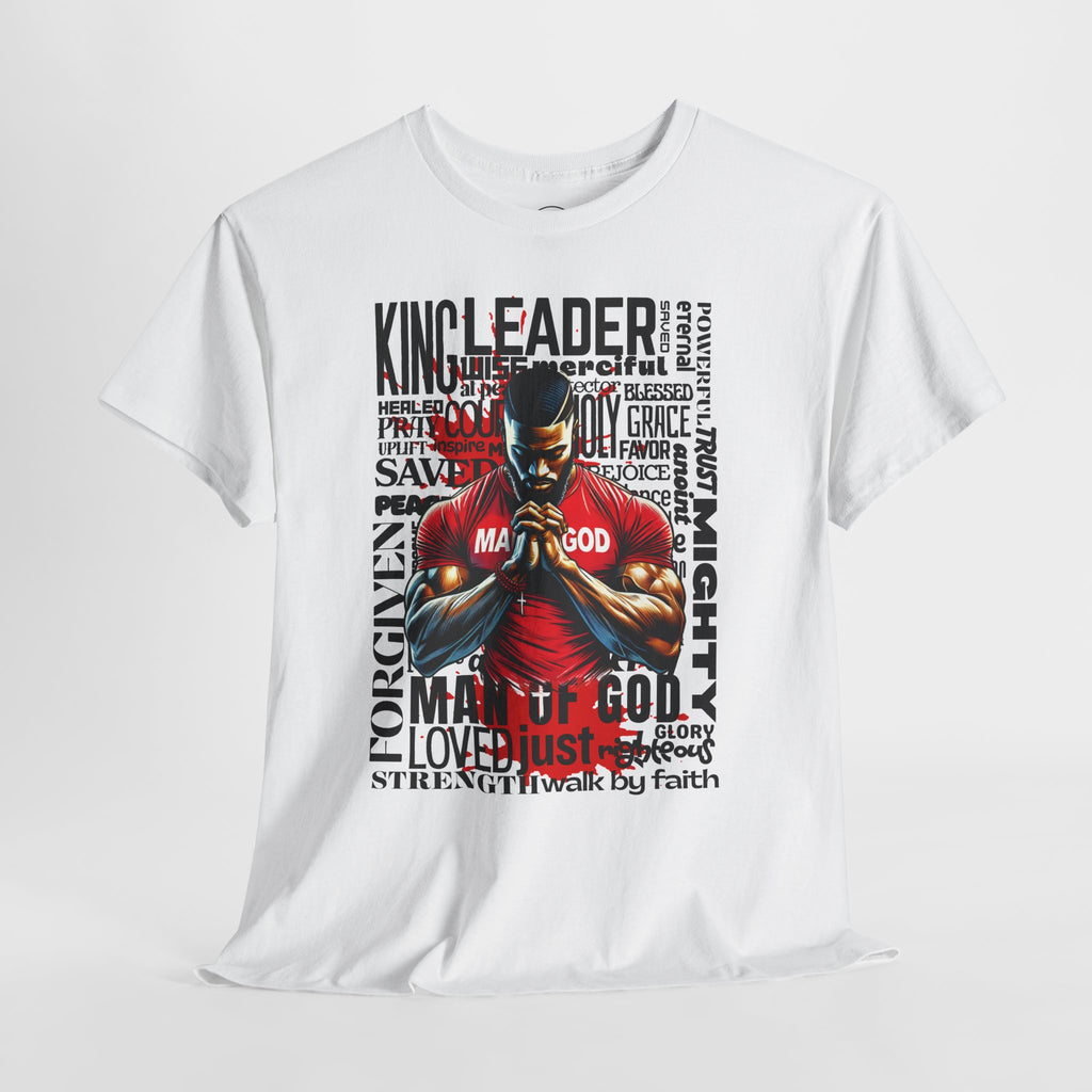 Faith-Inspired Graphic Tee — "Man of God" Prayer Design