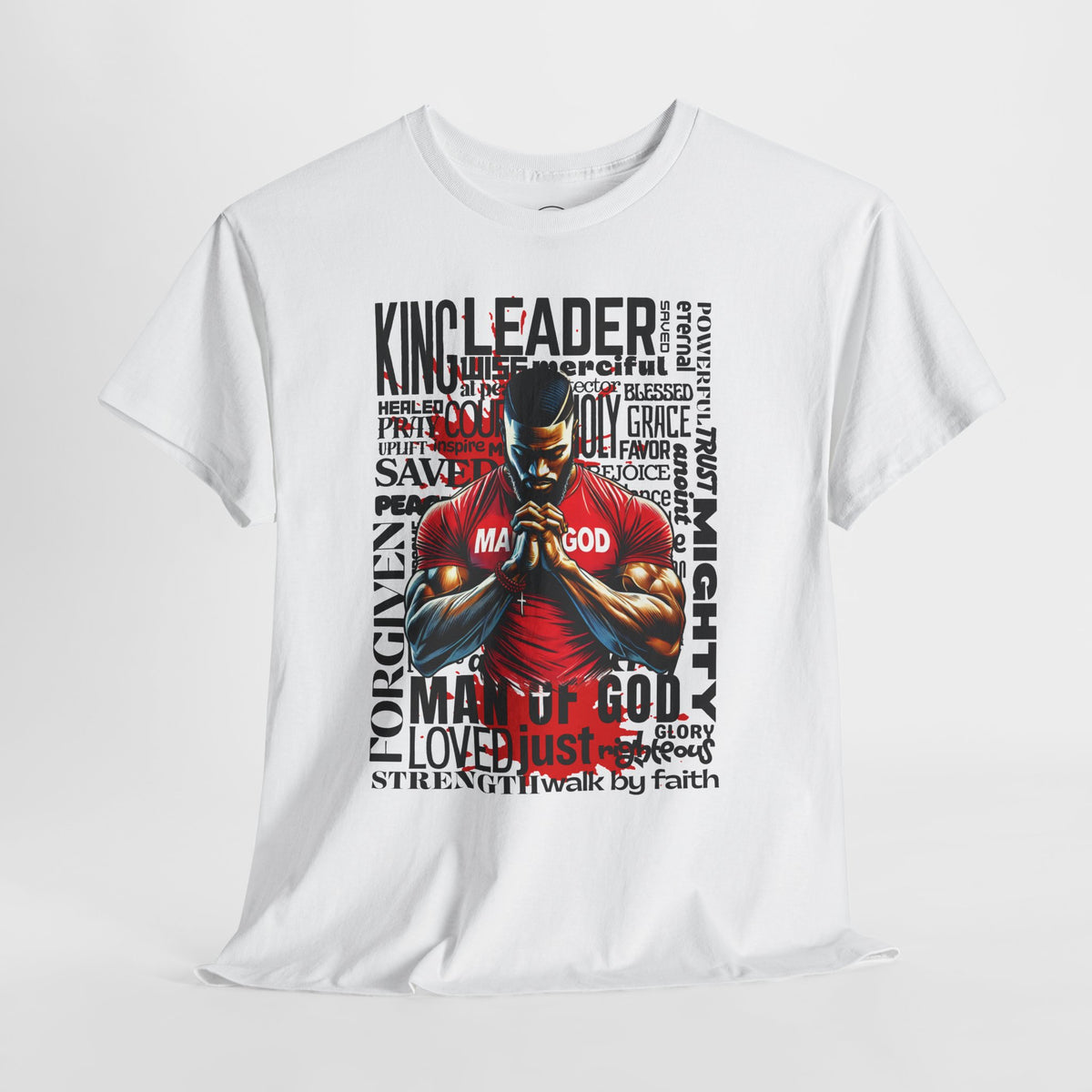 Faith-Inspired Graphic Tee — "Man of God" Prayer Design