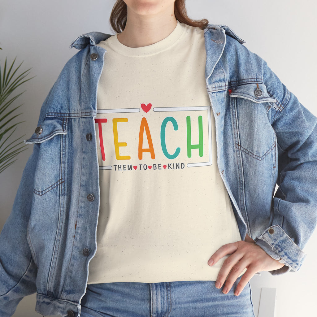Teach Colorful Heart T-Shirt — Cute Teacher Appreciation Tee