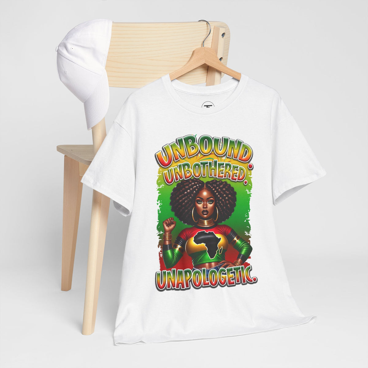 Unbound Unbothered Unapologetic Afrocentric graphic T-shirt