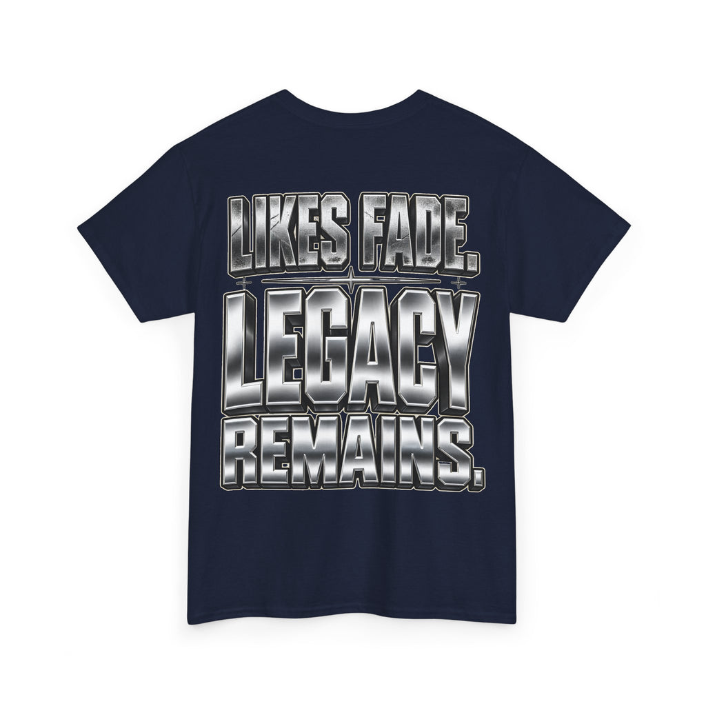 Legacy Over Likes T-Shirt | Metallic Chrome Typography, Statement Tee