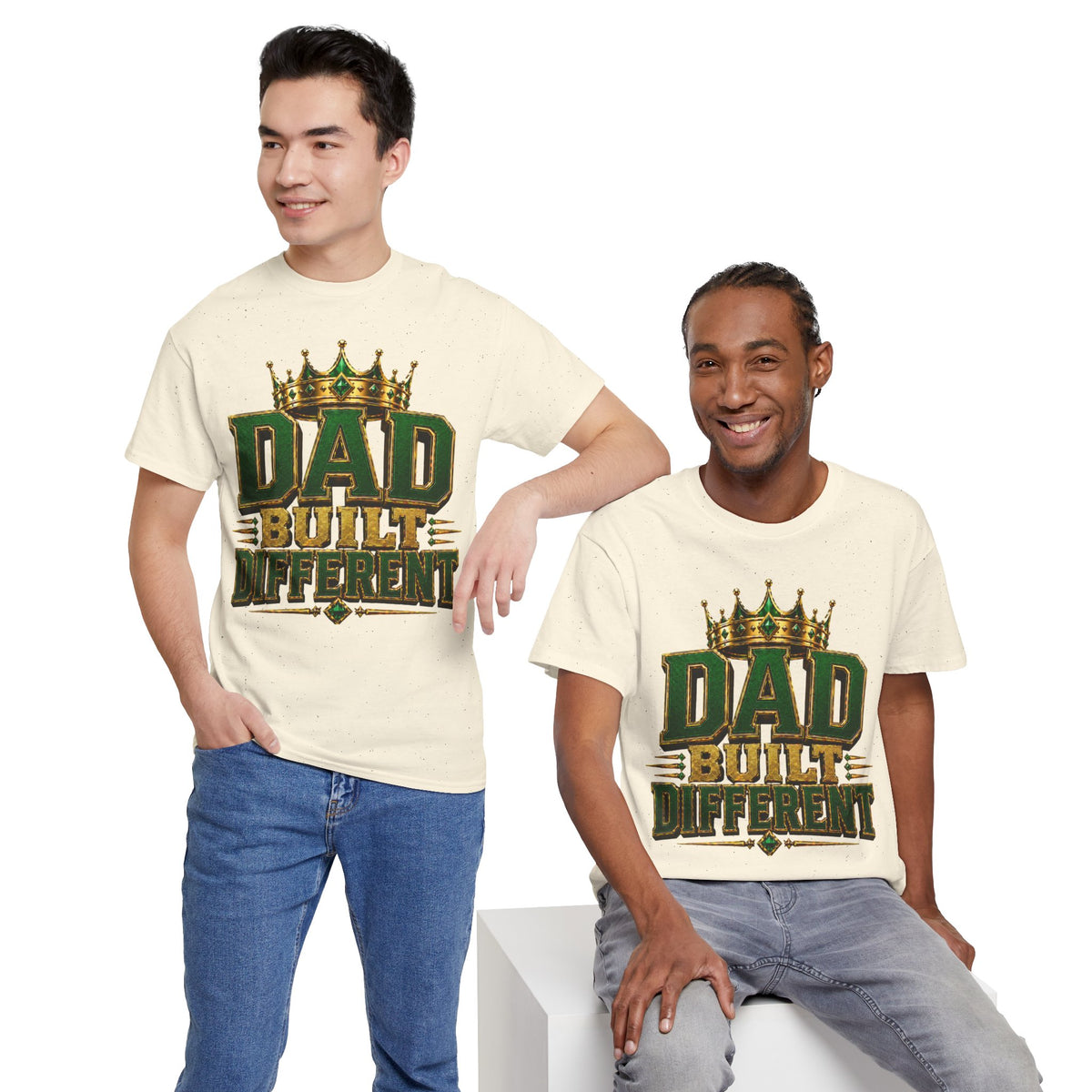 Dad Built Different T‑Shirt — King Crown Fathers Day Tee