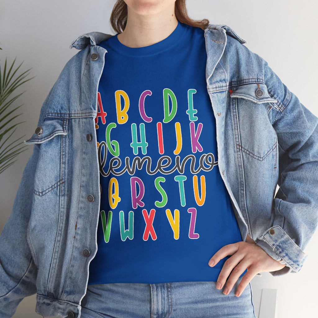 Alphabet Elemeno Kids Tee — Colorful ABCs Shirt for Teachers & Toddlers