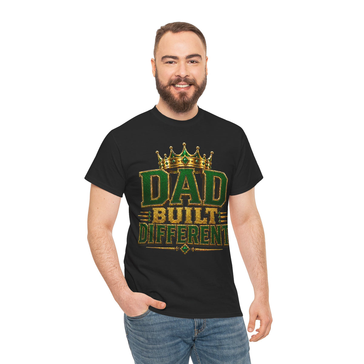 Dad Built Different T‑Shirt — King Crown Fathers Day Tee