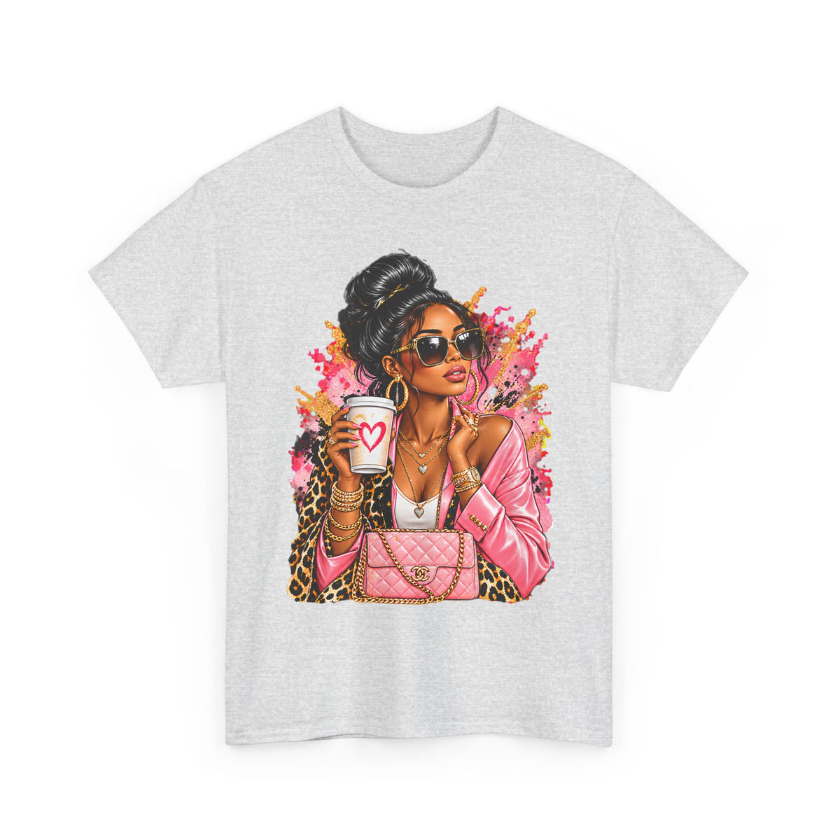 Coffee & Chic Tee Stylish Woman Graphic T-Shirt product mockup