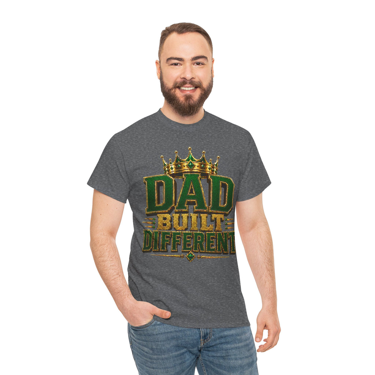 Dad Built Different T‑Shirt — King Crown Fathers Day Tee