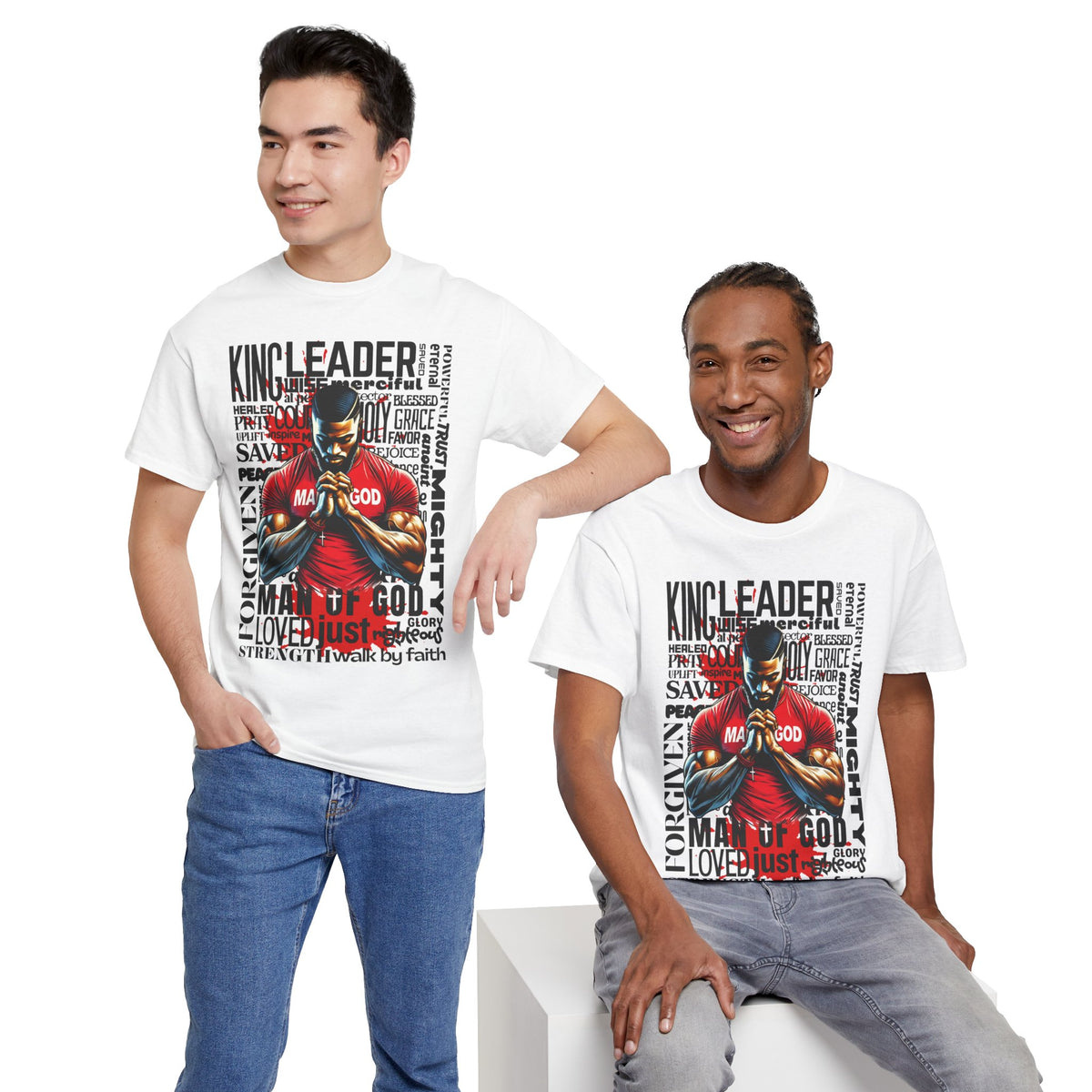 Faith-Inspired Graphic Tee — "Man of God" Prayer Design