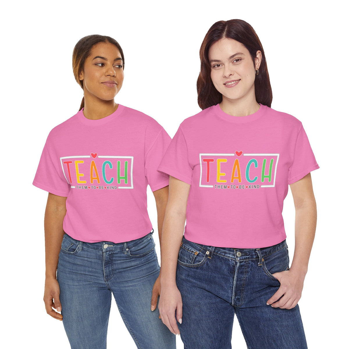 Teach Colorful Heart T-Shirt — Cute Teacher Appreciation Tee
