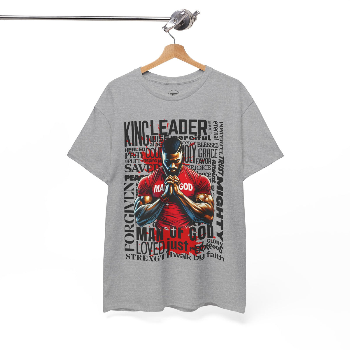 Faith-Inspired Graphic Tee — "Man of God" Prayer Design