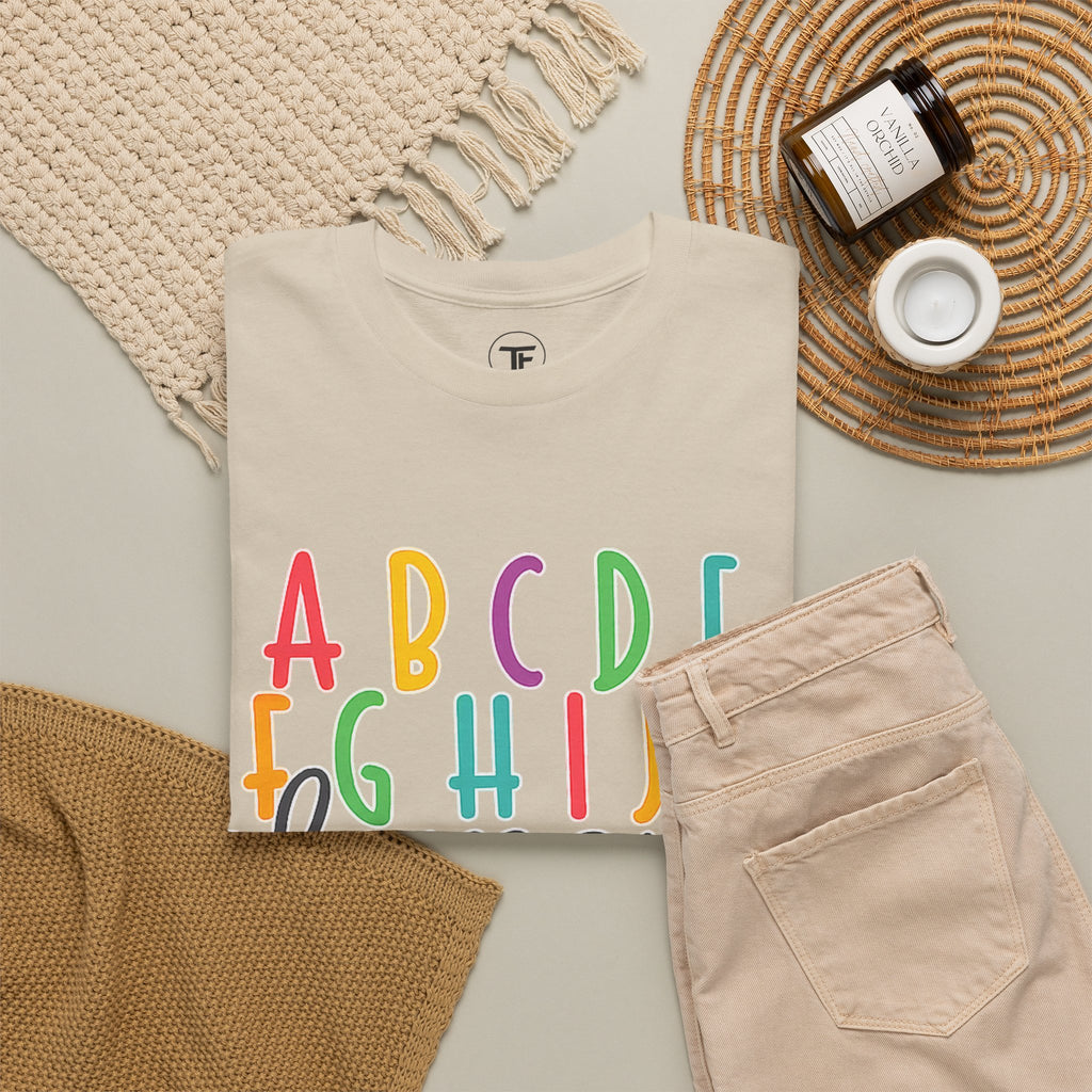 Alphabet Elemeno Kids Tee — Colorful ABCs Shirt for Teachers & Toddlers