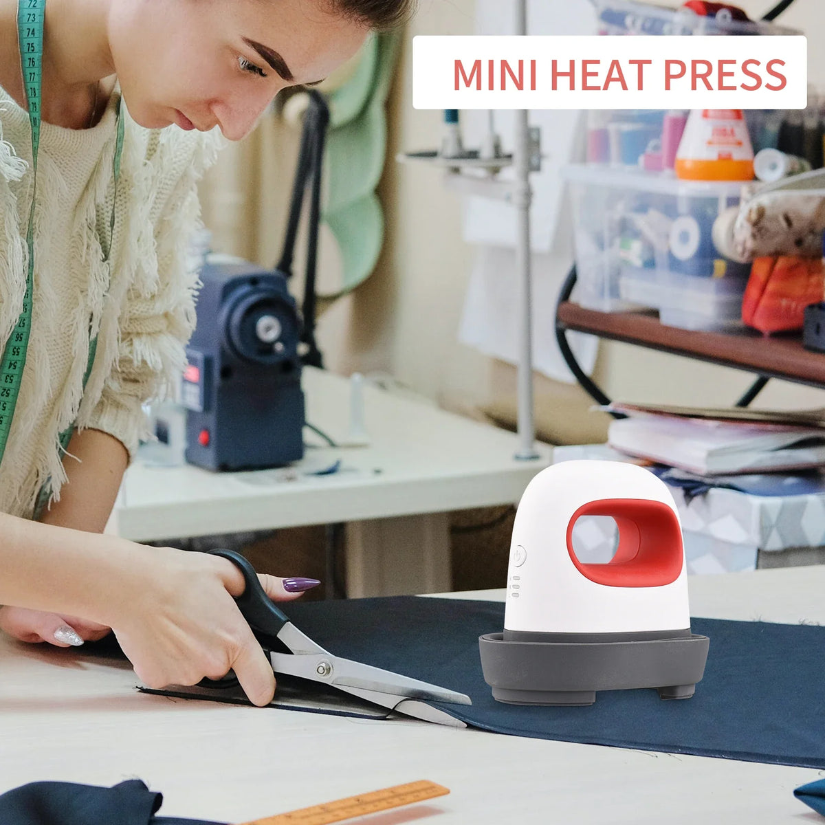 Portable mini heat press for craft projects