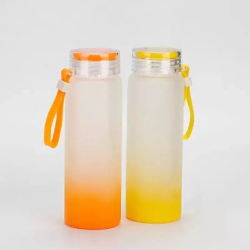17-ounce frosted ombre blank sublimation glass water bottle — product view 12