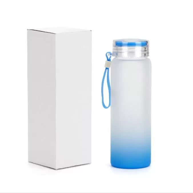 17-ounce frosted ombre blank sublimation glass water bottle — product view 9