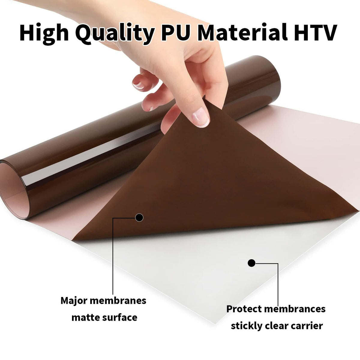 chocolate brown heat-transfer vinyl roll — alternate product mockup
