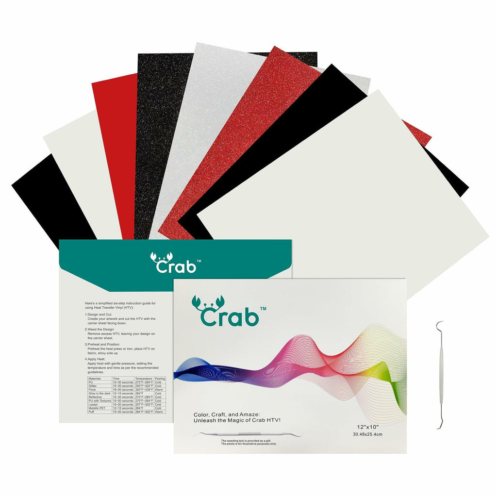 Glitter puff HTV heat transfer vinyl 8-pack