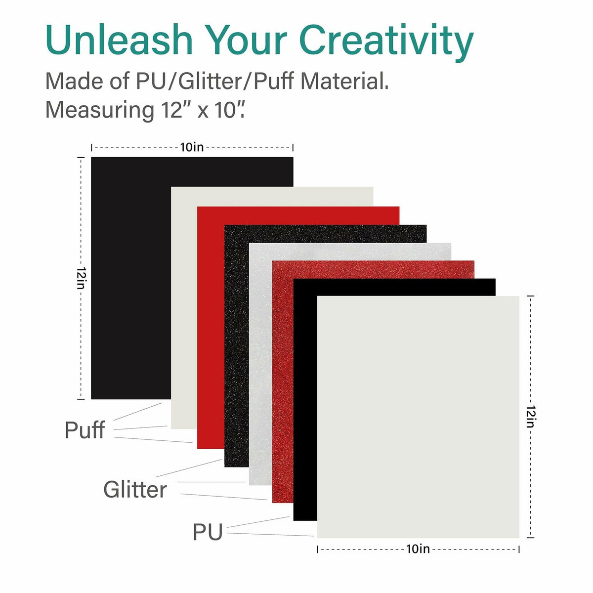 glitter puff heat-transfer vinyl sheet pack — product view 5