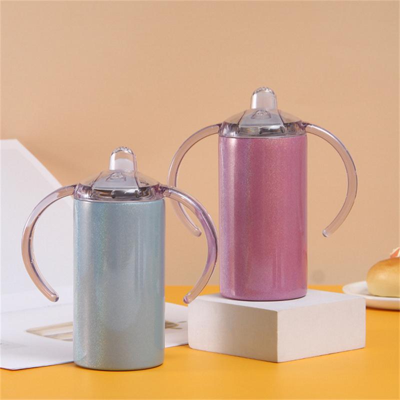 12-ounce glitter holographic blank sublimation sippy cup — alternate product mockup