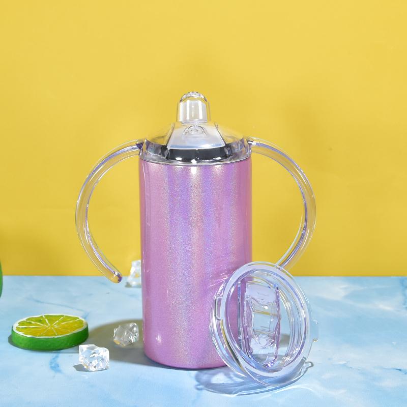 12-ounce glitter holographic blank sublimation sippy cup — product view 5