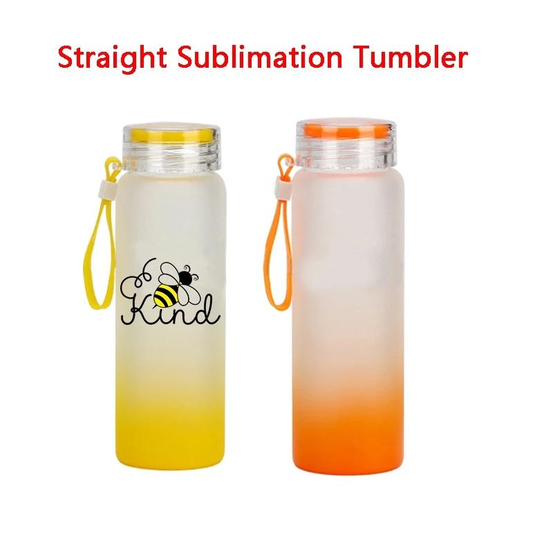 17-ounce frosted ombre blank sublimation glass water bottle — product view 11