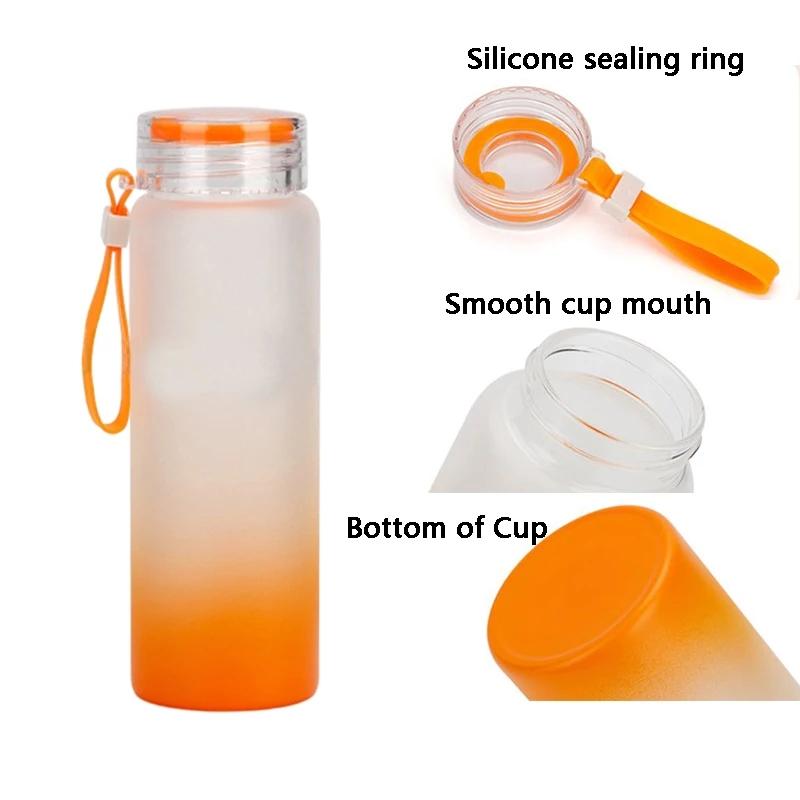 17-ounce frosted ombre blank sublimation glass water bottle — product view 10