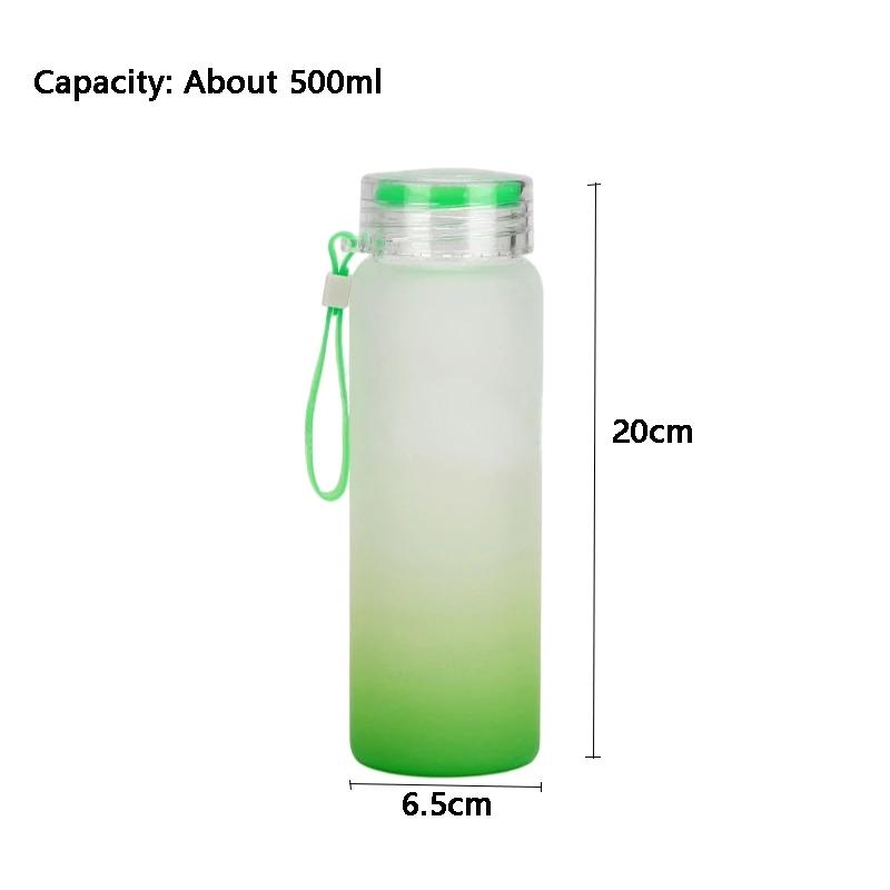 17-ounce frosted ombre blank sublimation glass water bottle — product view 13
