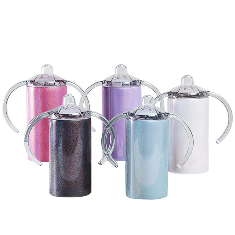 12oz glitter holographic sublimation sippy cup blank