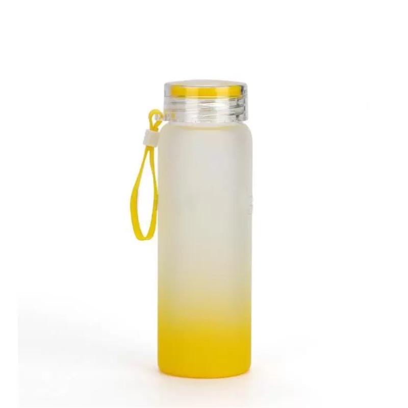 17-ounce frosted ombre blank sublimation glass water bottle — product view 6