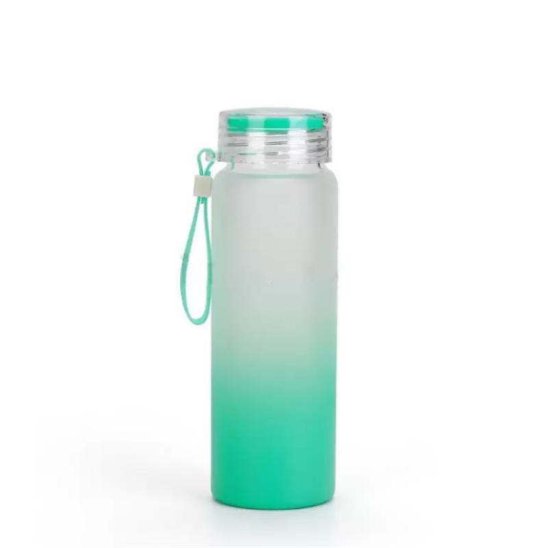 17-ounce frosted ombre blank sublimation glass water bottle — product view 5